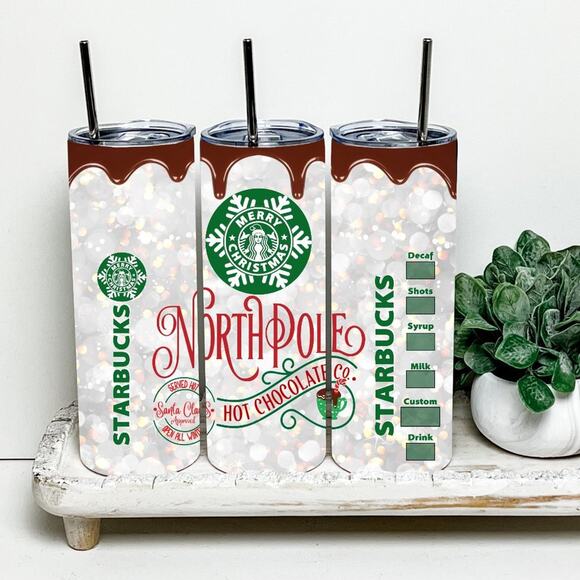 E's Designs Other - Northpole Coffee Christmas 20oz Tumbler With Metal Straw